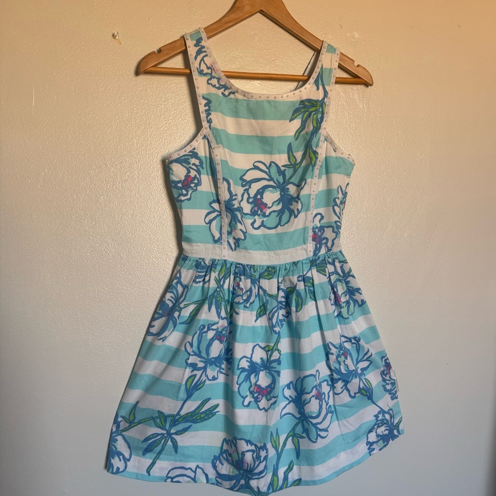 Lilly Pulitzer White and Blue Dress